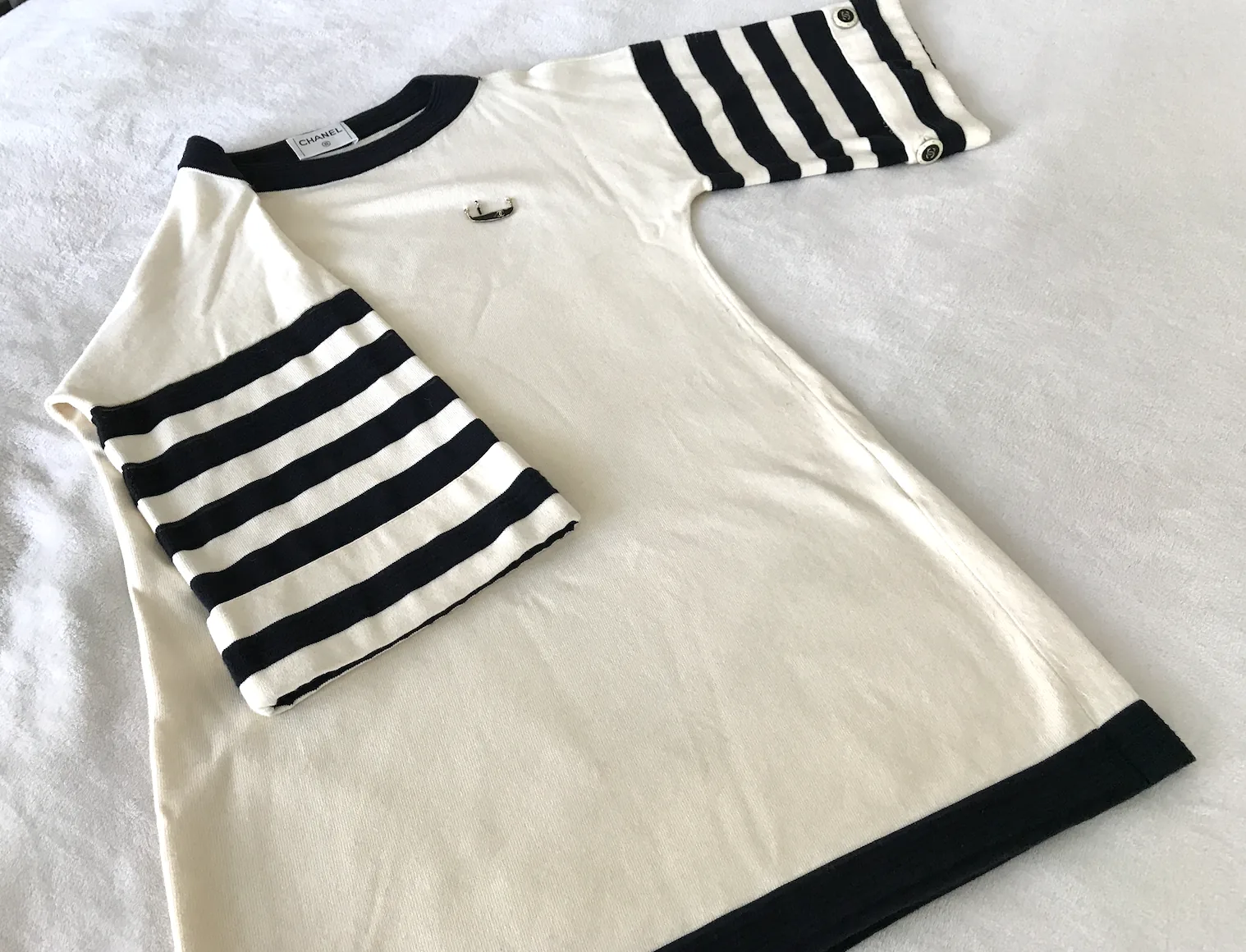 Chanel Striped Boat Neck Jumper w/Venetian Gondola Plate — image 4