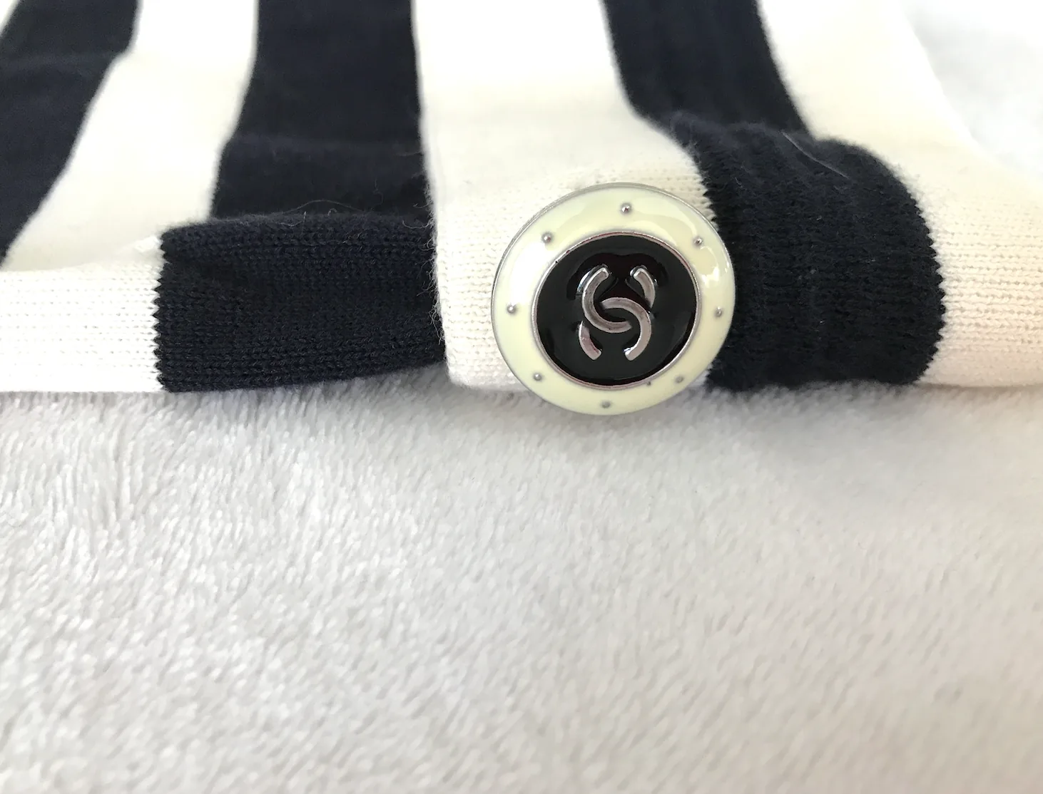 Chanel Striped Boat Neck Jumper w/Venetian Gondola Plate — image 13