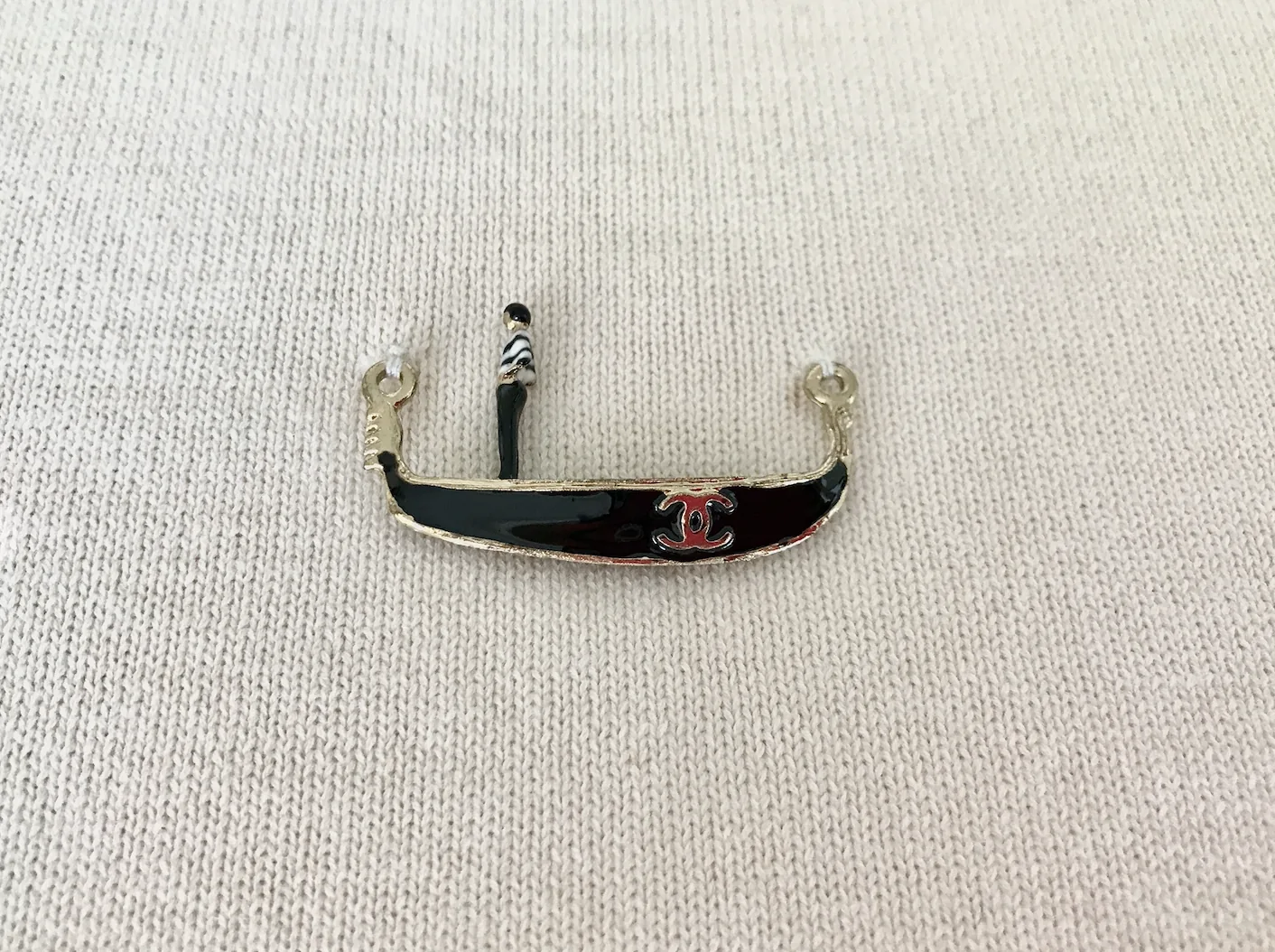 Chanel Striped Boat Neck Jumper w/Venetian Gondola Plate — image 14