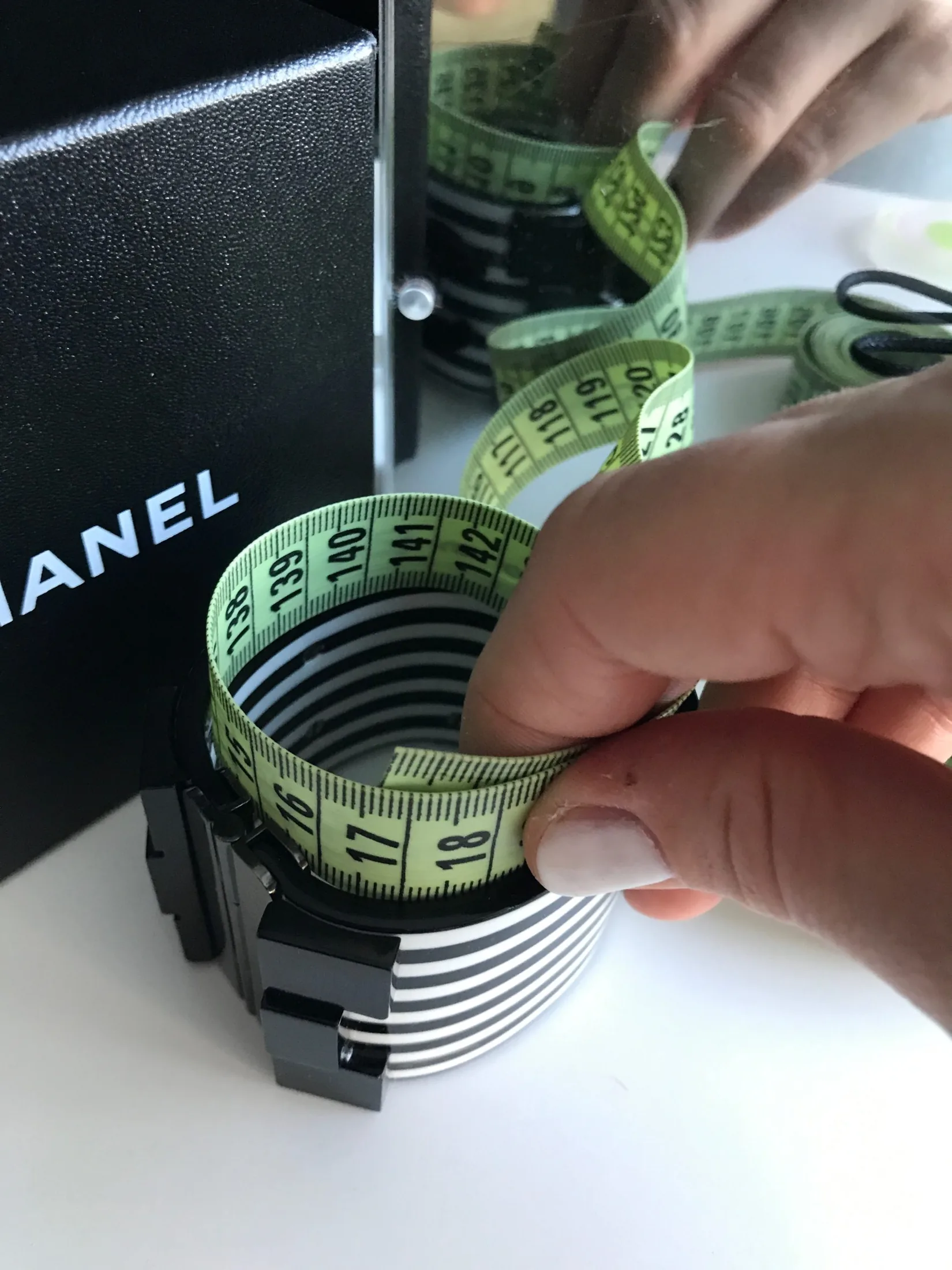 Chanel Black White Cruise Lego Stripe Brick Bracelet-Cuff — image 13