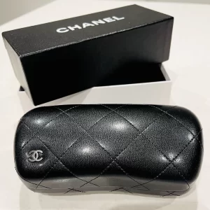 Chanel Black CC Logo Sunglasses Case & Box