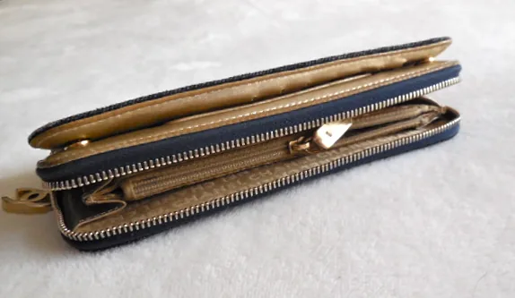Chanel Blue Denim Zip Around Wallet — image 4