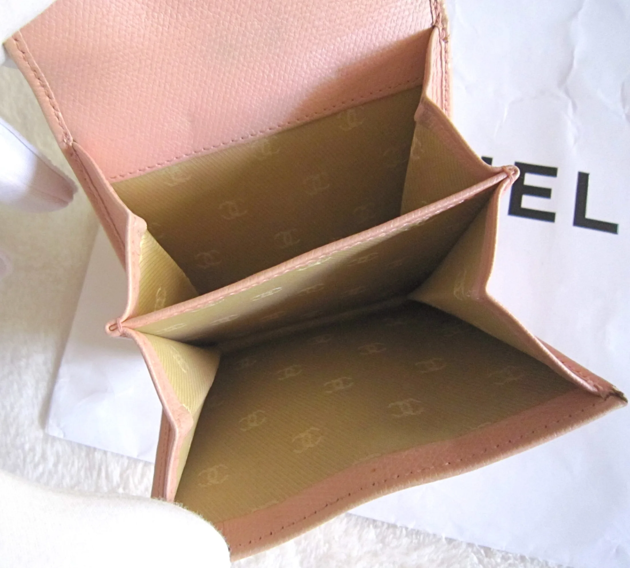 Chanel Pink Leather Gold Medallion French Bi-Fold Wallet — image 6