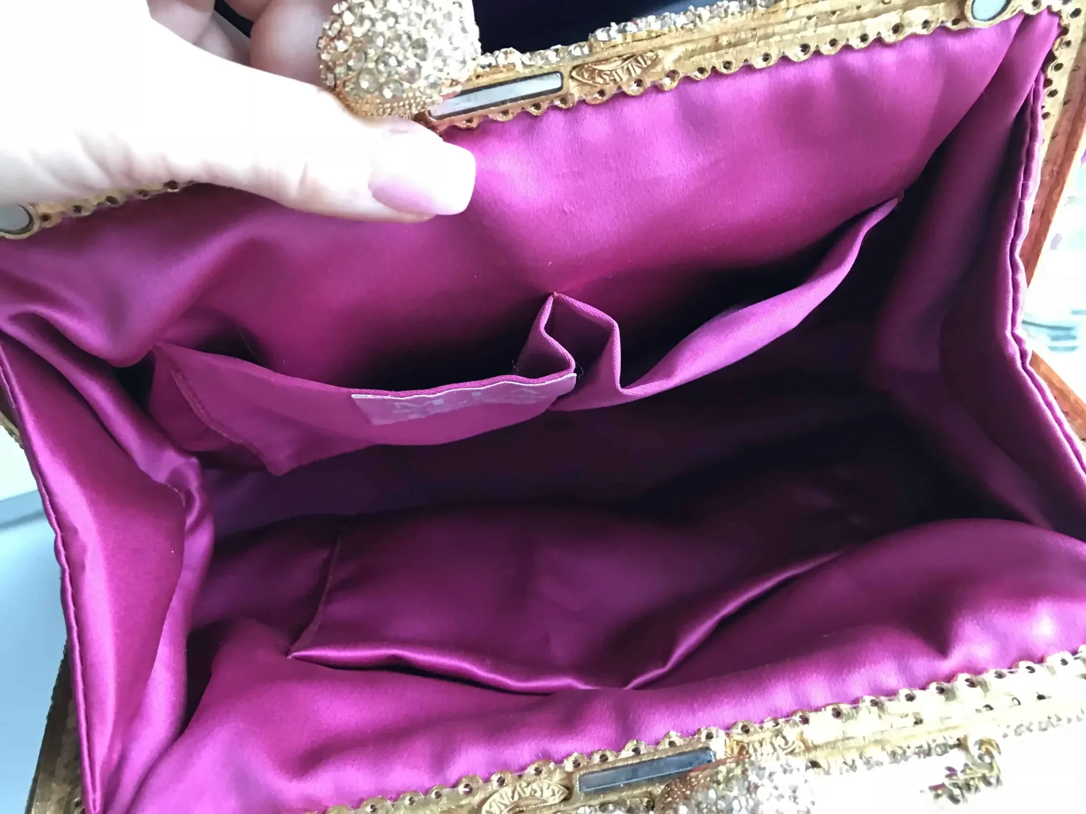 Clara Kasavina Simonetta Magenta Python Skin Swarovski Crystals Satchel — image 17