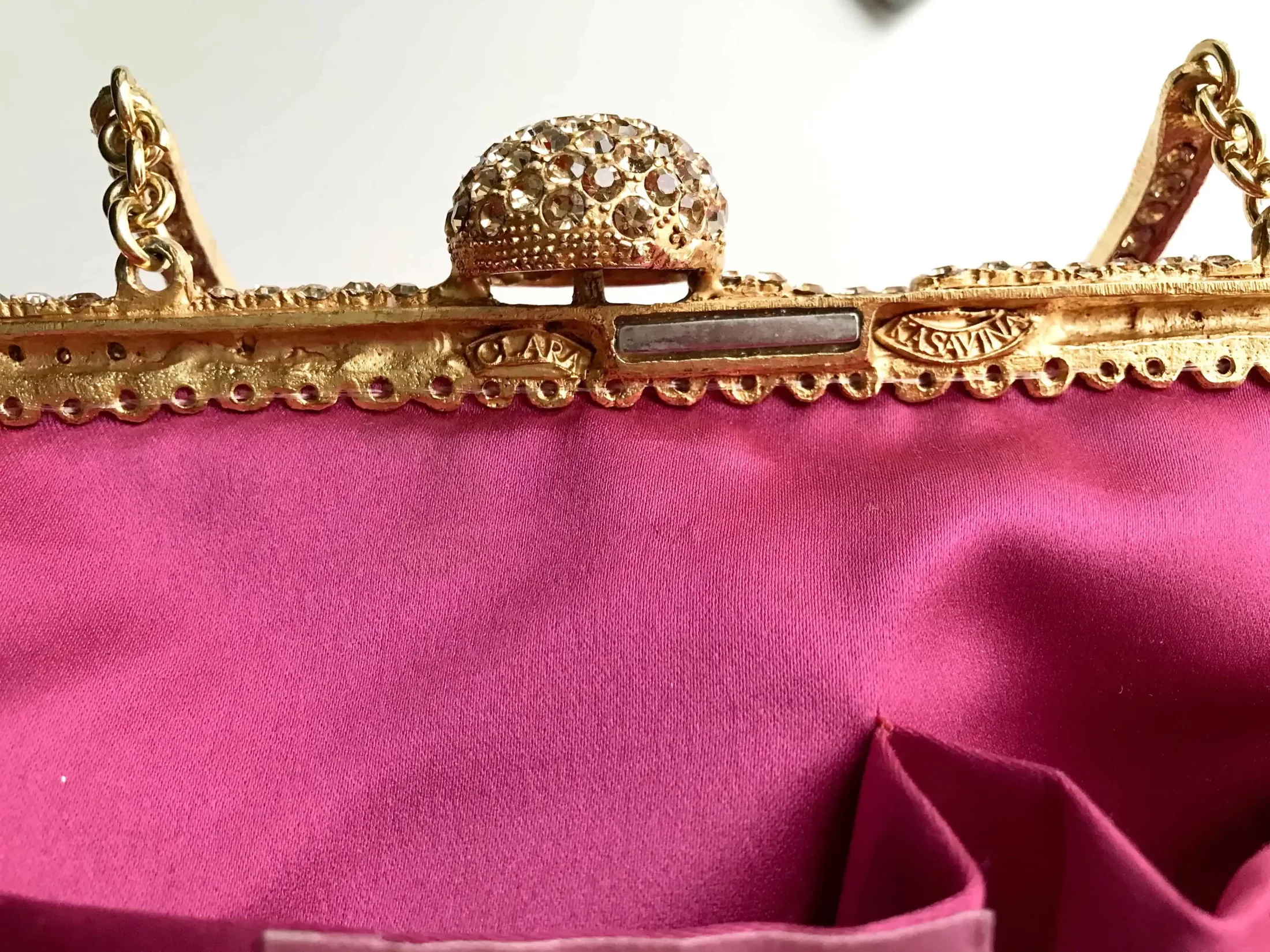 Clara Kasavina Simonetta Magenta Python Skin Swarovski Crystals Satchel — image 18