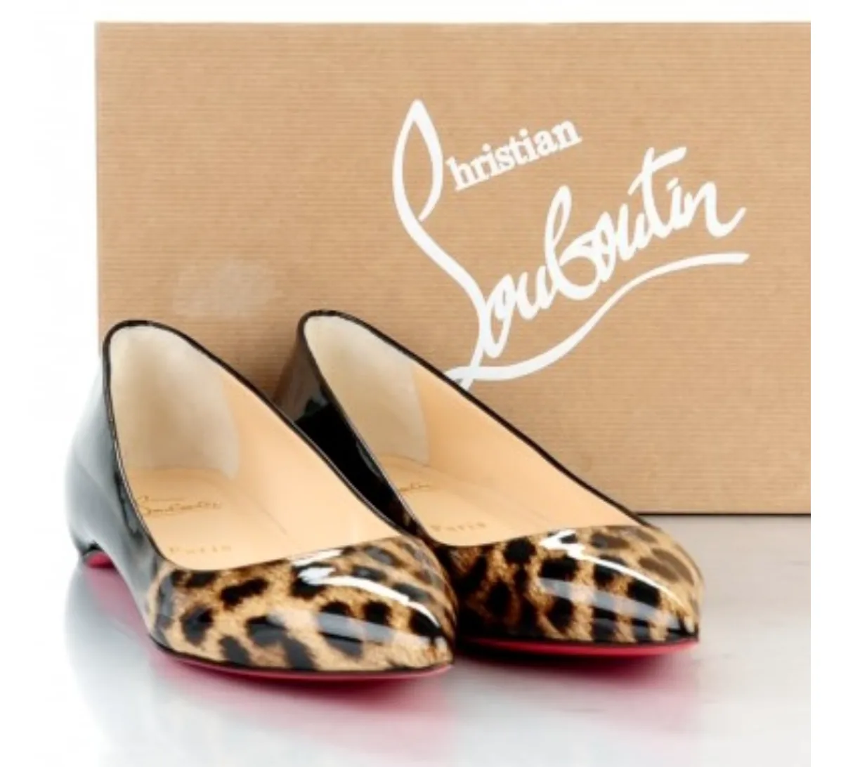 Christian Louboutin Leopard Patent Degrade Pigalle Follies Flats