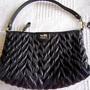 Coach Black Madison Gathered Handbag