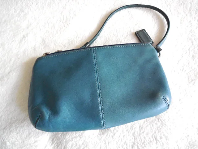 Coach Blue Leather Wristlet Clutch — image 3