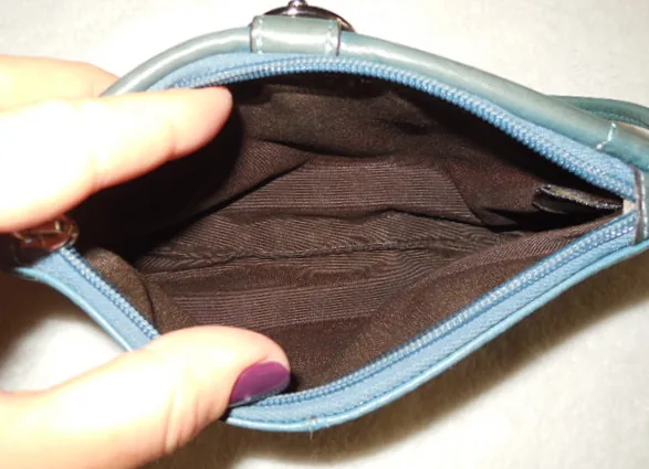 Coach Blue Leather Wristlet Clutch — image 4