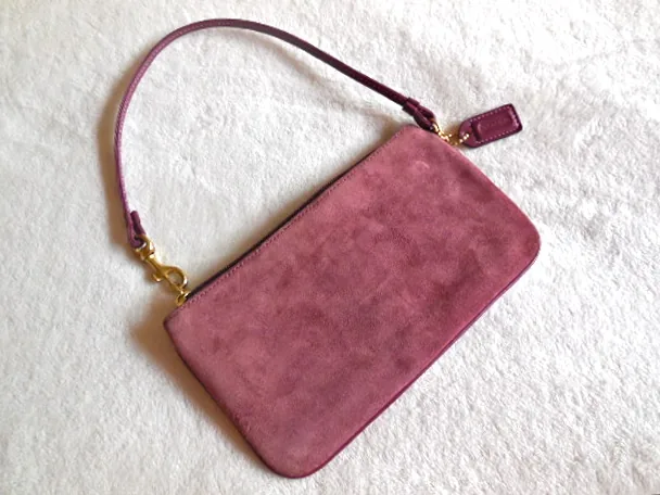 Coach Burgundy Suede Wristlet — image 2