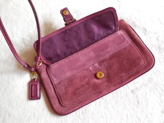 Coach Burgundy Suede Wristlet — image 3