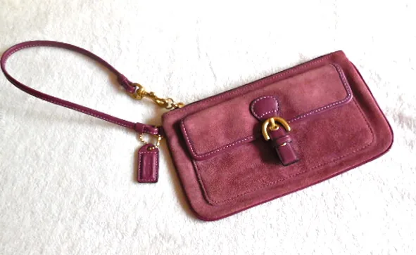 Coach Burgundy Suede Wristlet — image 5