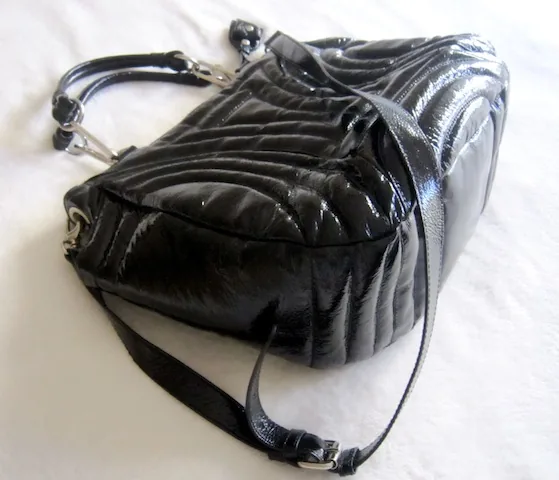 Cynthia Rowley Black Penny Gloss Patent Embossed Tote Bag — image 3