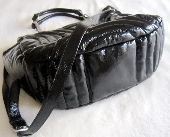 Cynthia Rowley Black Penny Gloss Patent Embossed Tote Bag — image 4