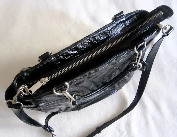 Cynthia Rowley Black Penny Gloss Patent Embossed Tote Bag — image 5