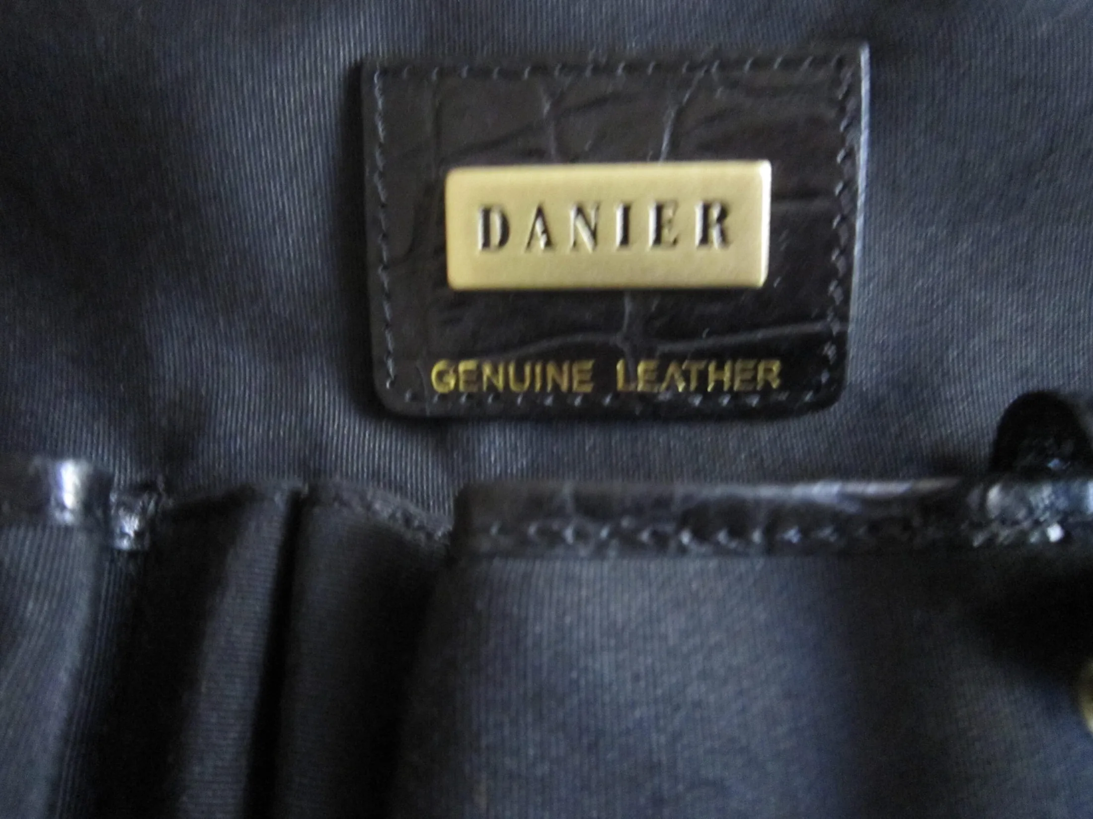 Danier Black Croc Embossed Leather Briefcase — image 6