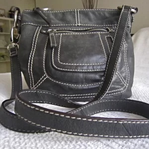 Danier Black Leather Crossbody Bag