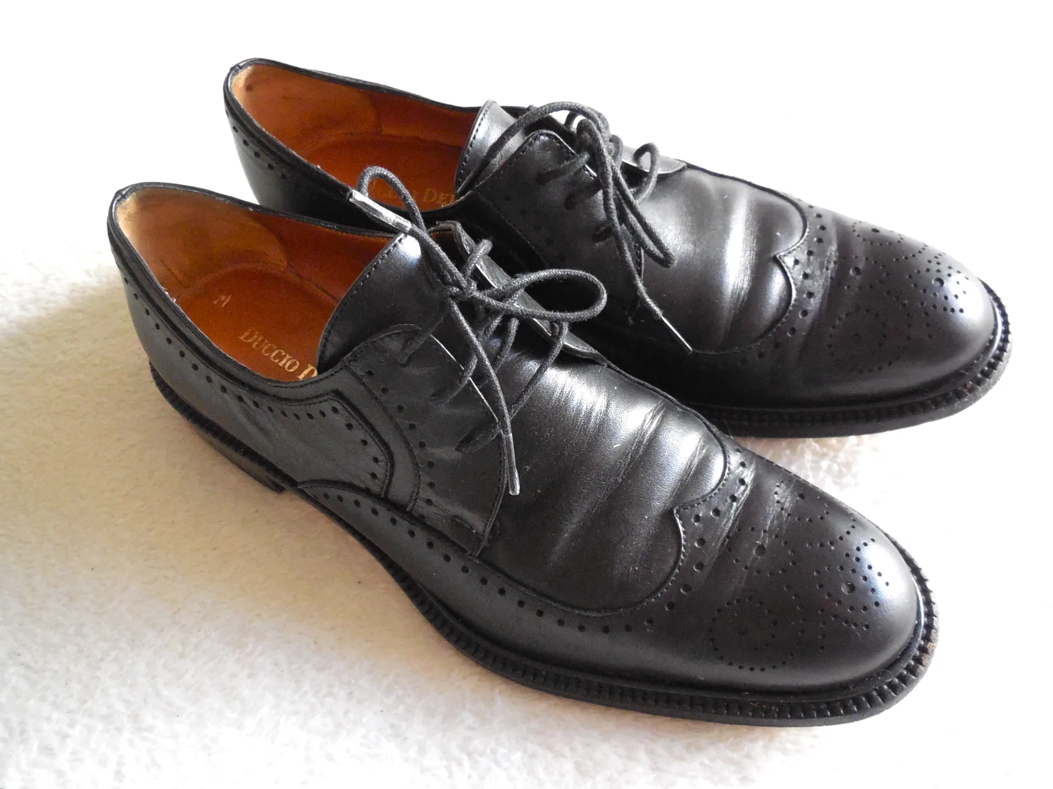 Duccio Del Duca Milano Black Leather Oxford Shoes /Size 36.5