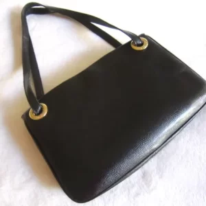 Desmo Black Snakeskin Leather Handbag