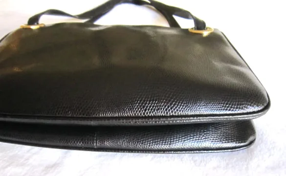 Desmo Black Snakeskin Leather Handbag — image 4