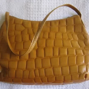 Desmo Yellow Croc Shoulder Bag