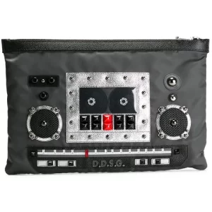 Dolce & Gabbana Black Boombox Radio Zip Clutch