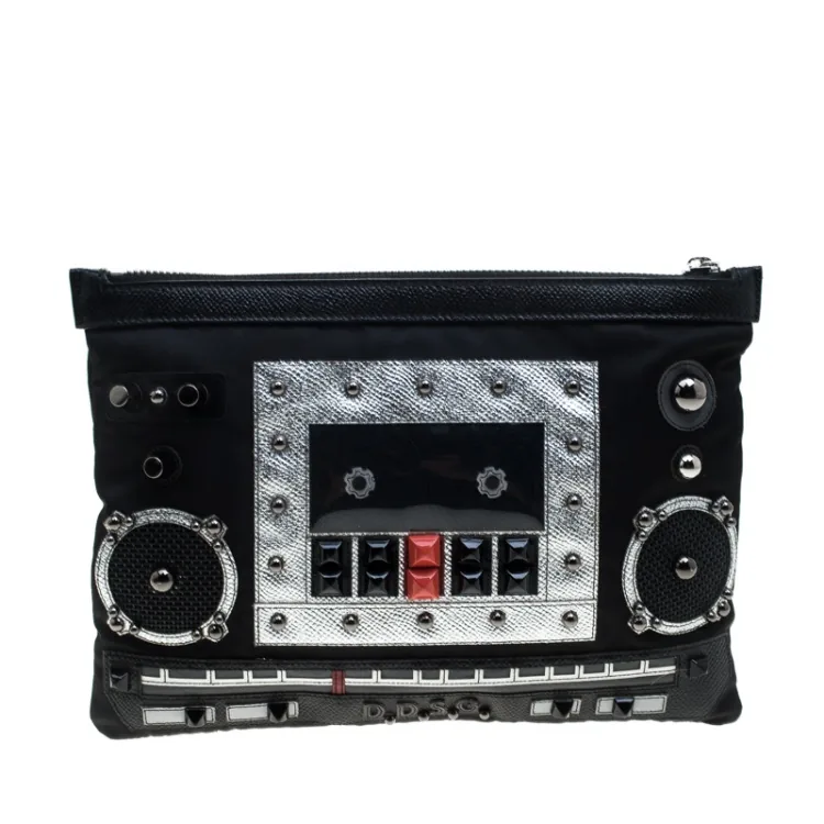 Dolce & Gabbana Black Boombox Radio Zip Clutch — image 2