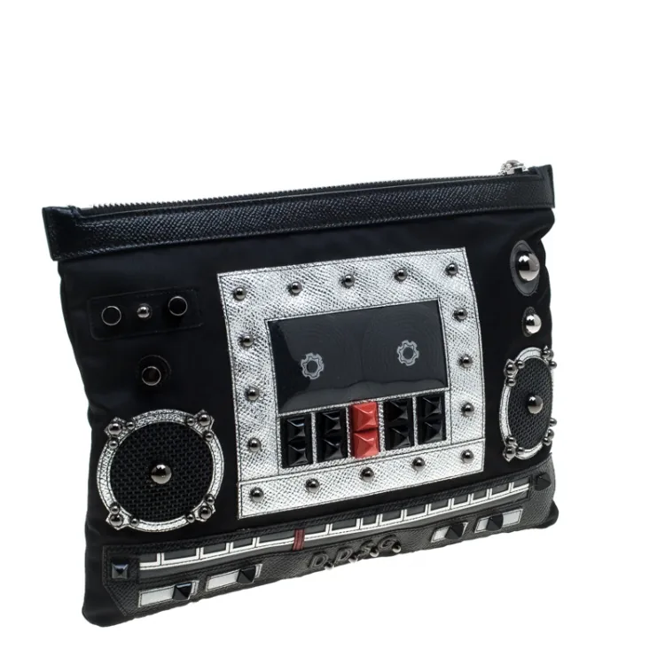 Dolce & Gabbana Black Boombox Radio Zip Clutch — image 3
