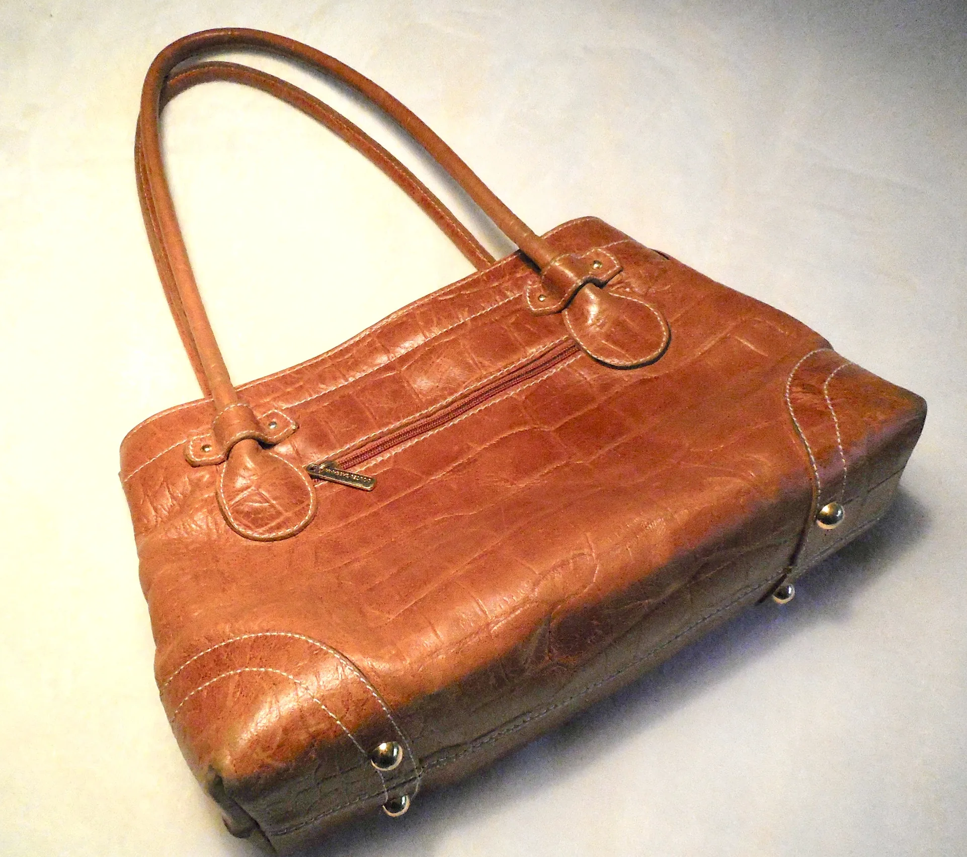Dolce & Gabbana Tan Crocodile Pattern Leather Tote Bag — image 3