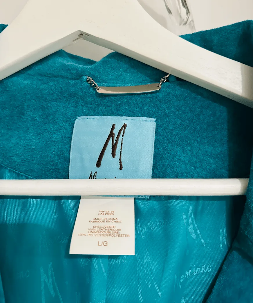 Marsiano Turquoise Belted Casual Boho Suede Trench Jacket — image 7