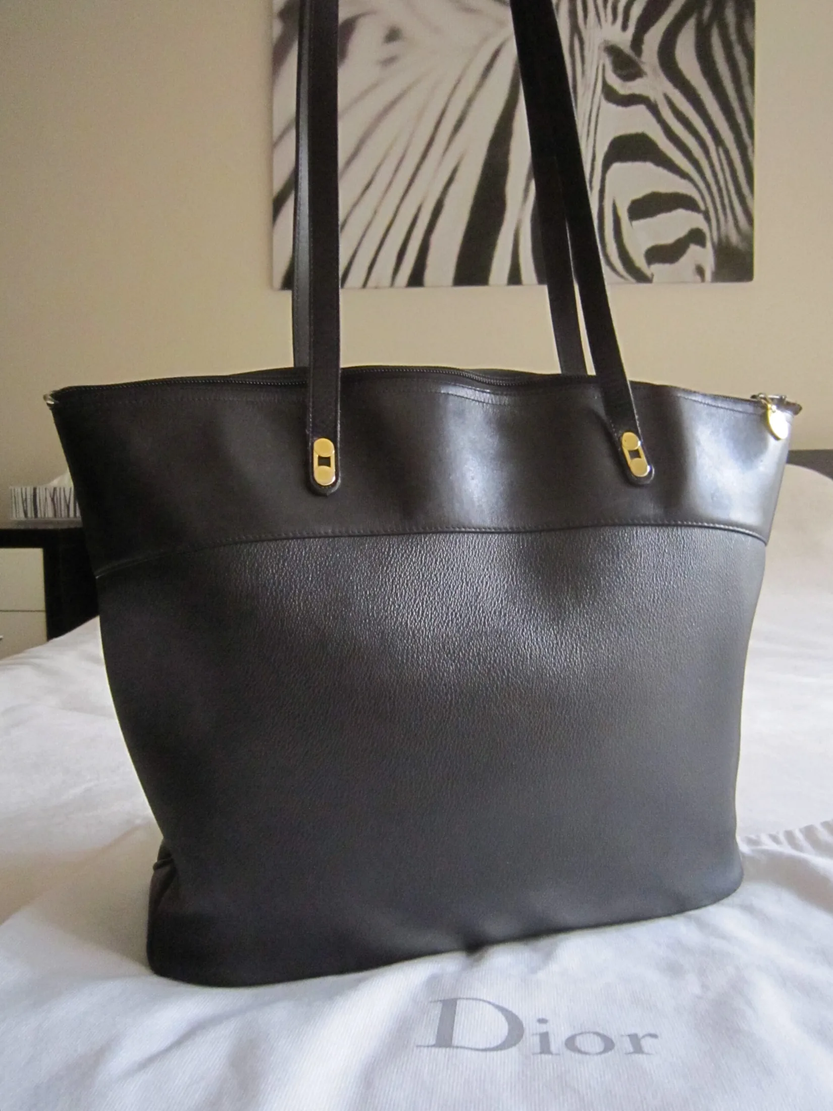 Christian Dior Vintage Leather Tote Bag — image 2