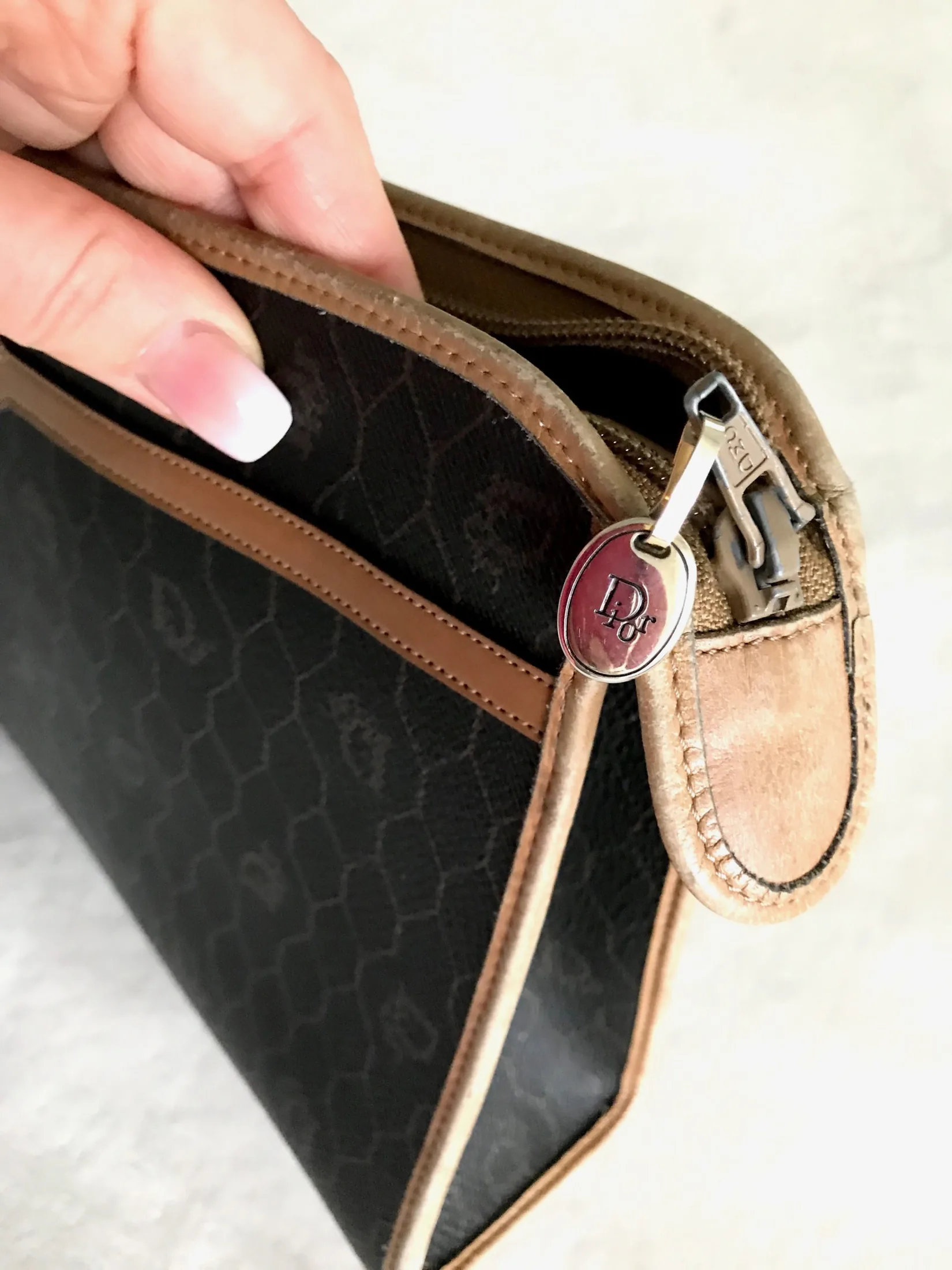 Christian Dior Vintage Coated Canvas Cosmetic Pouch Bag Clutch — image 2