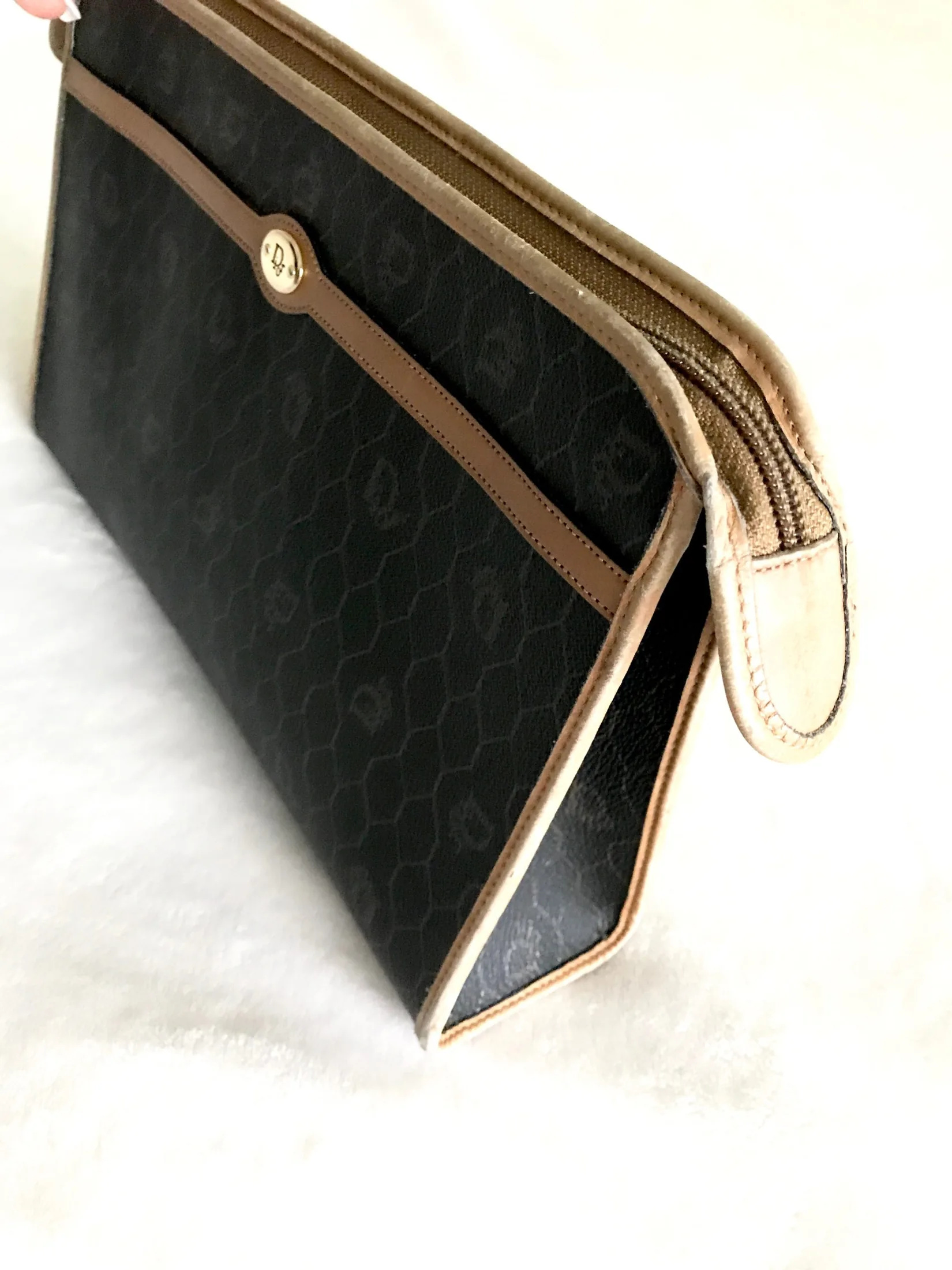 Christian Dior Vintage Coated Canvas Cosmetic Pouch Bag Clutch — image 3