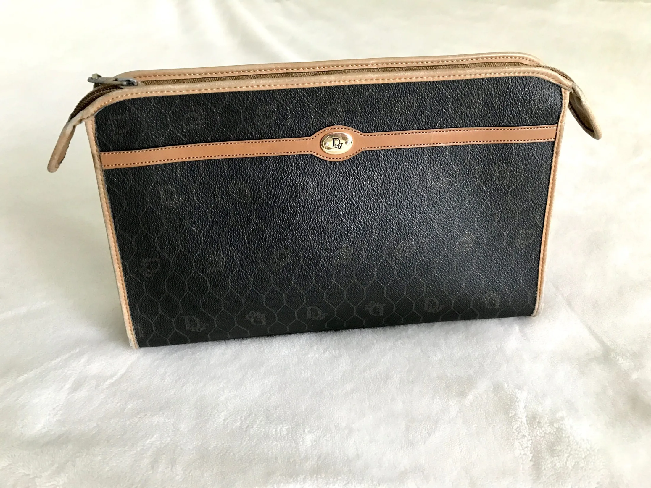 Christian Dior Vintage Coated Canvas Cosmetic Pouch Bag Clutch — image 5