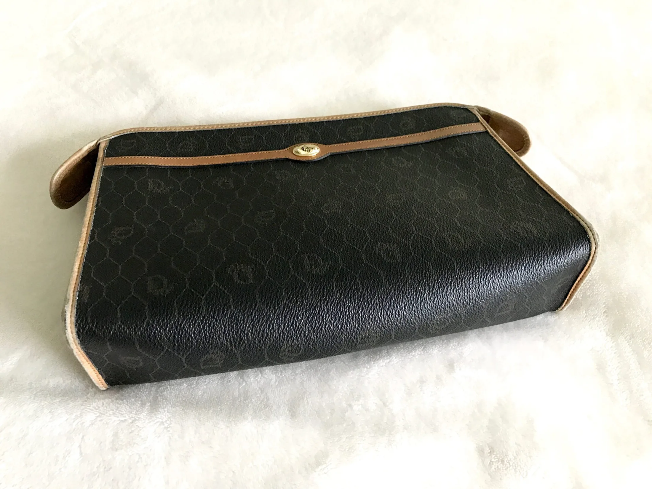 Christian Dior Vintage Coated Canvas Cosmetic Pouch Bag Clutch — image 6