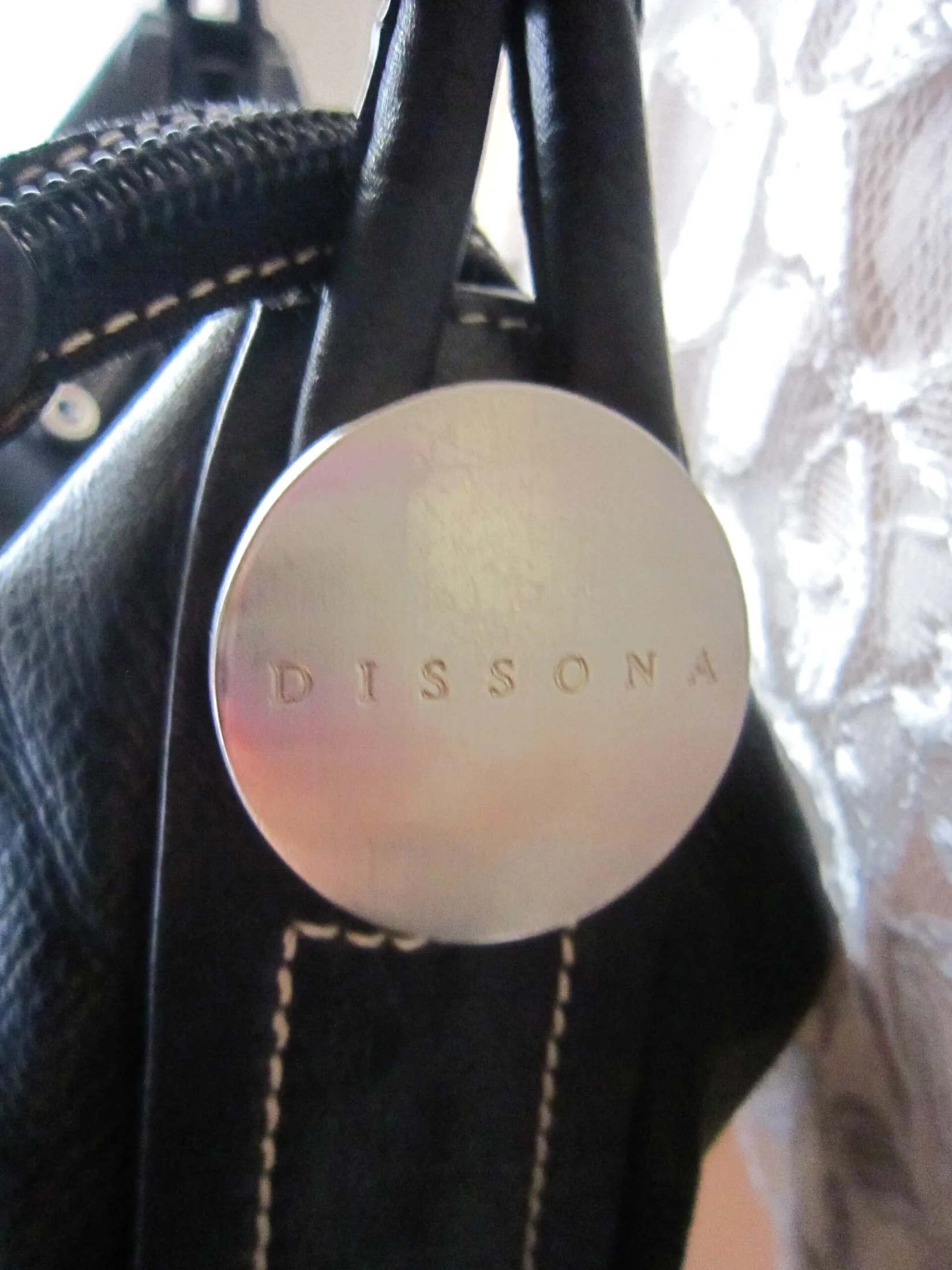Dissona Black Leather Hobo Bag — image 4