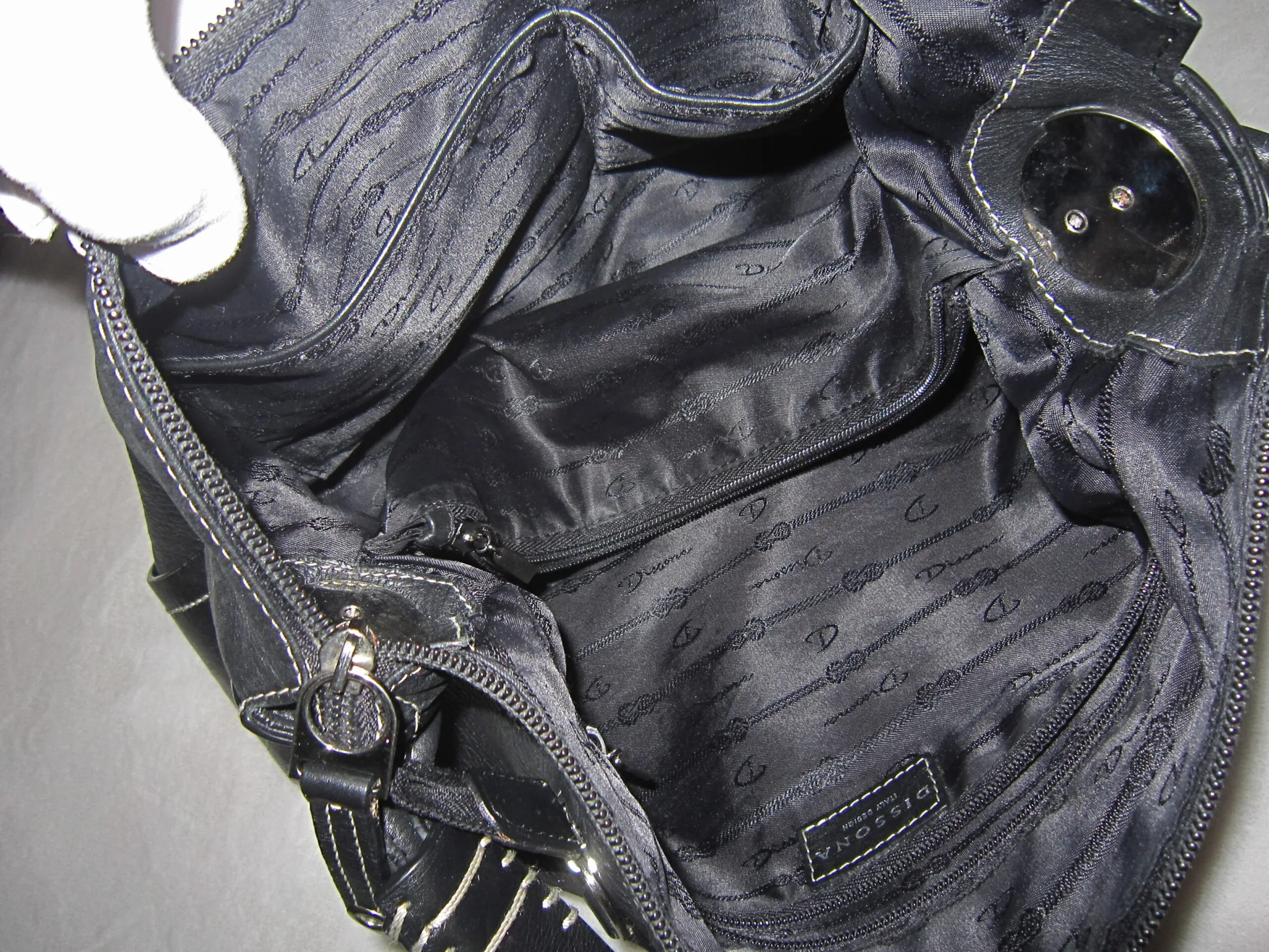 Dissona Black Leather Hobo Bag — image 6