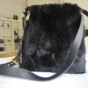 Di Piu Fur & Leather Messenger Bag