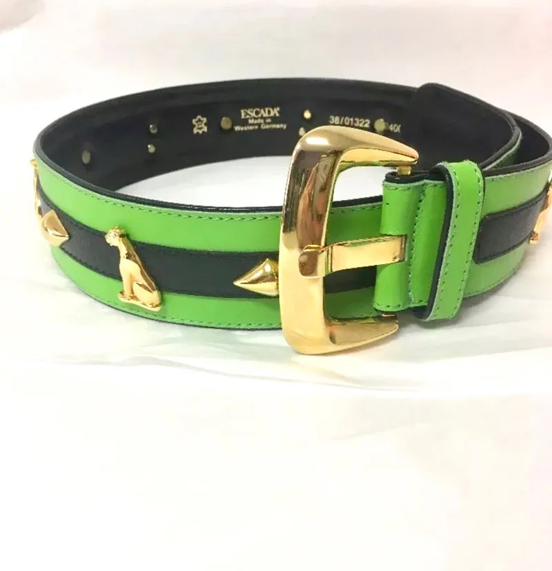 Escada Green Leather Charm Belt