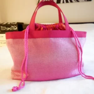 Escada Tropical Punch Woven Beach Tote