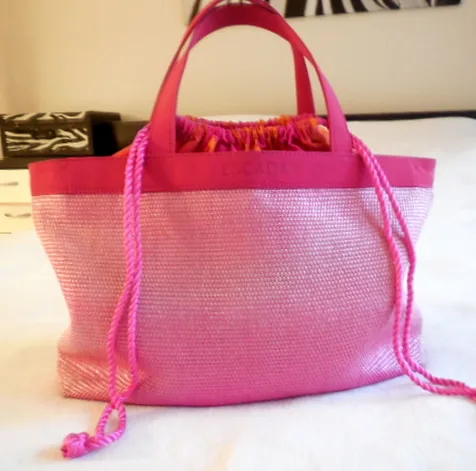 Escada Tropical Punch Woven Beach Tote