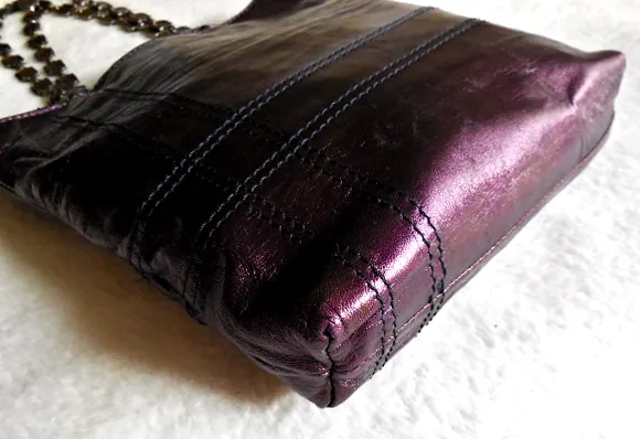 Facondini Purple Leather Handbag — image 2