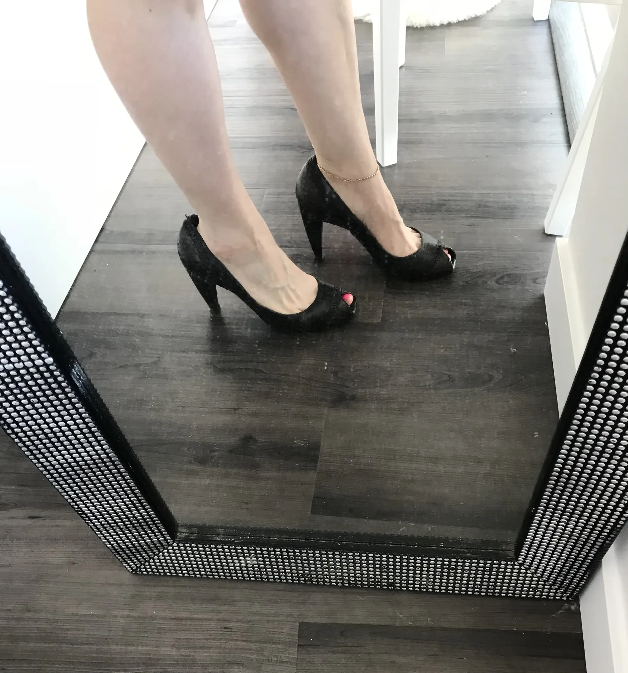 Exclusive Fendi Signature Peep Toe High Leather Heels — image 13