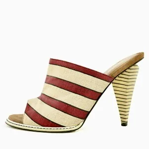 Fendi Striped Open Toe Abstracted Mules — image 2
