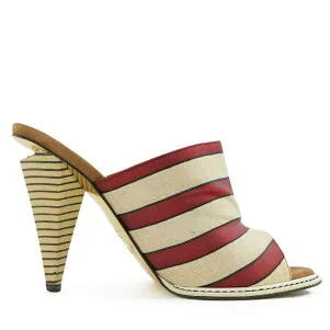 Fendi Striped Open Toe Abstracted Mules — image 3