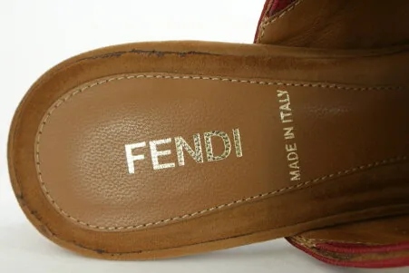 Fendi Striped Open Toe Abstracted Mules — image 5