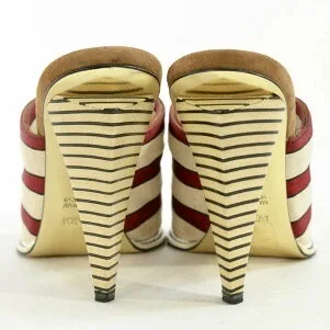 Fendi Striped Open Toe Abstracted Mules — image 8