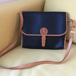 Francois Marot Black with Brown Leather Crossbody Bag