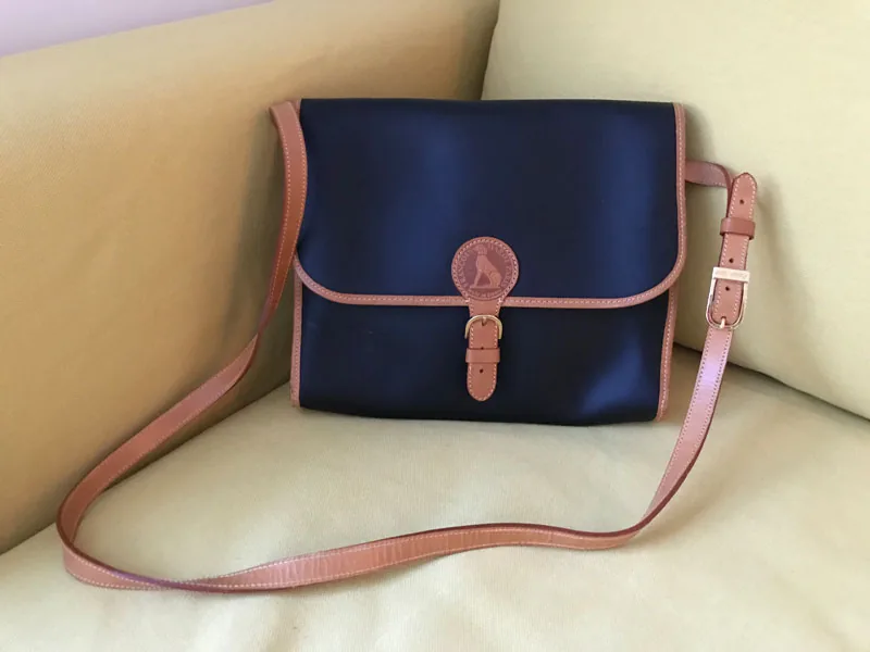 Francois Marot Black with Brown Leather Crossbody Bag
