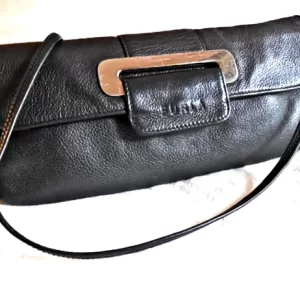 Furla Black Leather Clutch